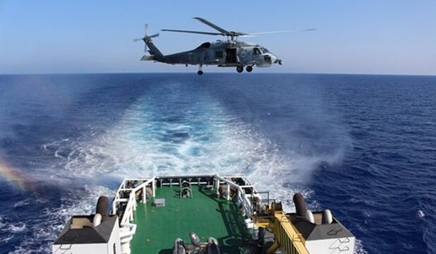The Egyptian and French naval forces carry out a transient naval exercise in the Mediterranean