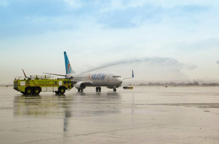 Flydubai’s first commercial flight lands in Tel Aviv