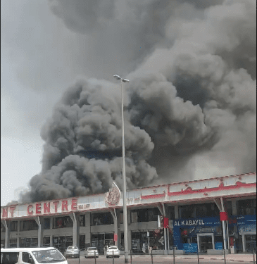 Massive fire breaks out in a plastic material warehouse in Deira
